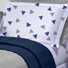 Cobre Leito Queen Filó Dupla Face 6 Pçs Marinho