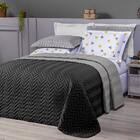 Cobre Leito Queen Filó Dupla Face 6 Pçs Preto