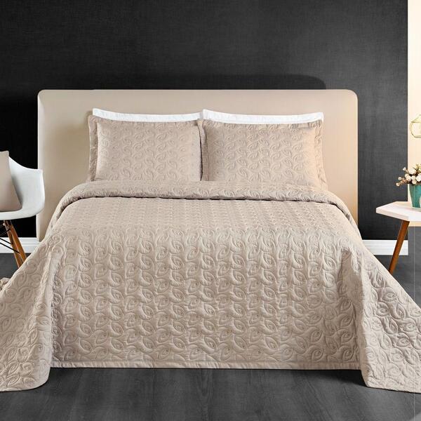 Cobre Leito Queen Florency Micropercal 200 Fios 3 Pçs Cáqui