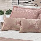 Cobre Leito Queen Gênova Seda E Jacquard 10 Peças - Rosé