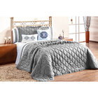 Cobre Leito Queen Marrocos Acompanha Almofadas 5 Peças - Cinza