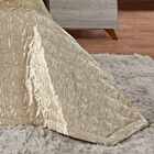 Cobre Leito Queen Nobreza Cetim Amassado Com Tule Bordado 7 P