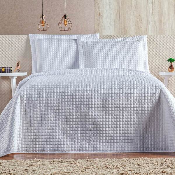 Cobre Leito Queen Plata Percal 200 Fios 3 Peças - Branco - 10