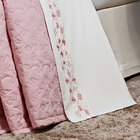 Cobre Leito Queen Rosa 200 Fios 100% Algodão + Jogo De Cama -