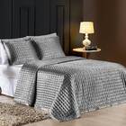 Cobre Leito Queen Shine Cetim Charmousse 3 Peças - Prata