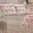 Cobre Leito Queen Tecido 8 Peças Rosê