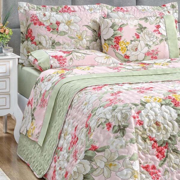 Cobre Leito Queen Verd-água 200 Fios 3 Peças - Verde