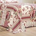 Cobre Leito Queen Zoe Piquet 3 Peças - Patch Vermelho