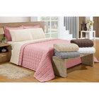 Cobre Leito Rosê Casal Padrão 2,60m X 2,40m + Jogo De Cama -