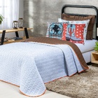 Cobre Leito Solteiro Colorful Dupla Face 200 Fios 5 Peças - T