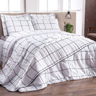 Cobre Leito Solteiro Estampado Grid 2 Peças 160 Fios