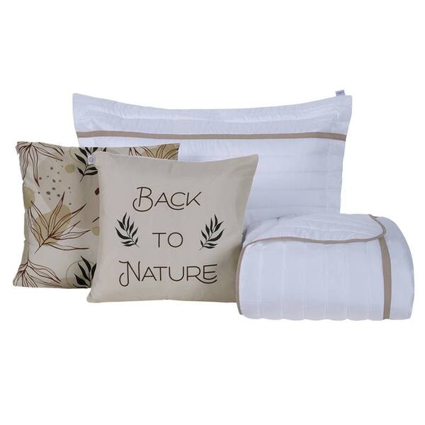 Cobre Leito Solteiro Inove Dupla Face 200 Fios 4 Peças - Natu