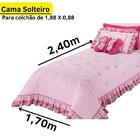 Cobre Leito Solteiro Jardine Rosa Enxovais Aquarela 3 Peças