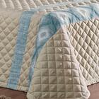 Cobre Leito Solteiro Lux Matelado 4 Peças Azul E Bege