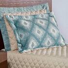 Cobre Leito Solteiro Lux Matelado 4 Peças Azul E Bege