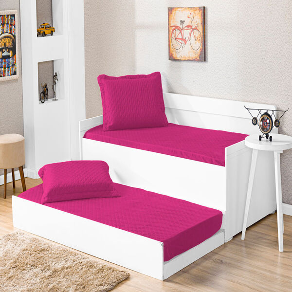 Cobre Leito Solteiro Prático Pink Enxovais Aquarela 2 Peças