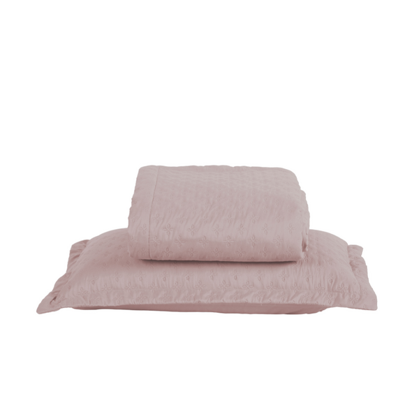 Cobre Leito Solteiro Rosê Dupla Face Matelado Kit 2 Pçs