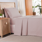 Cobre Leito Solteiro Rosê Dupla Face Matelado Kit 2 Pçs