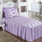 Cobre Leito Solteiro Suria Kit Colcha 3 Peças Lilás