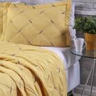 Cobre Leito Solteiro Unique 200 Fios Bordado 2 Peças - Amarelo