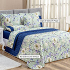 Cobre Leito Super King Floral Estampado Dupla Face 200 Fios M