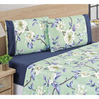 Cobre Leito Super King Floral Estampado Dupla Face 200 Fios M