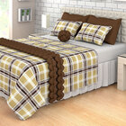 Cobre Leito Tabaco Trança 6 Peças Decorativo Com Almofada Nó