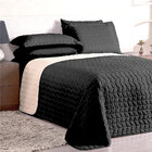 Cobre Leito Tamanho King 3 Peças Dupla Face Preto/palha 3 Peç