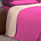 Cobre Leito Tamanho Solteiro 2 Peças Dupla Face Pink/palha