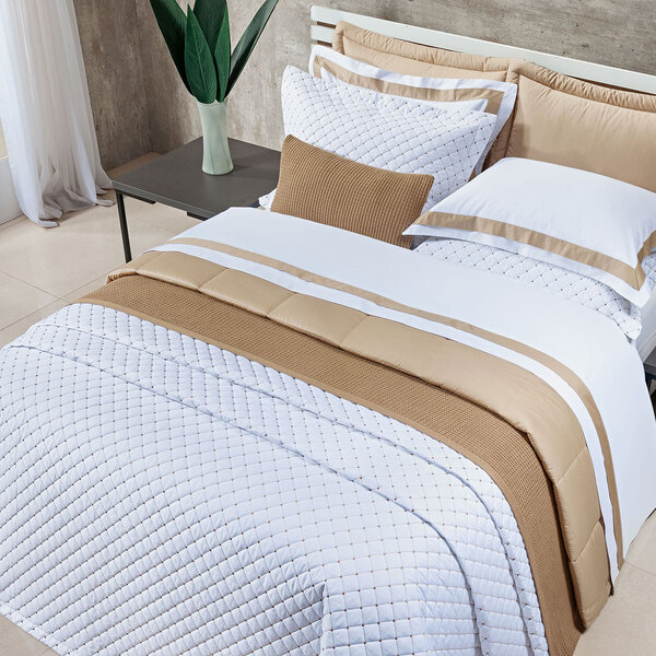 Cobre Leito Tamanho Super King Branco 400 Fios Egípcio 100% A