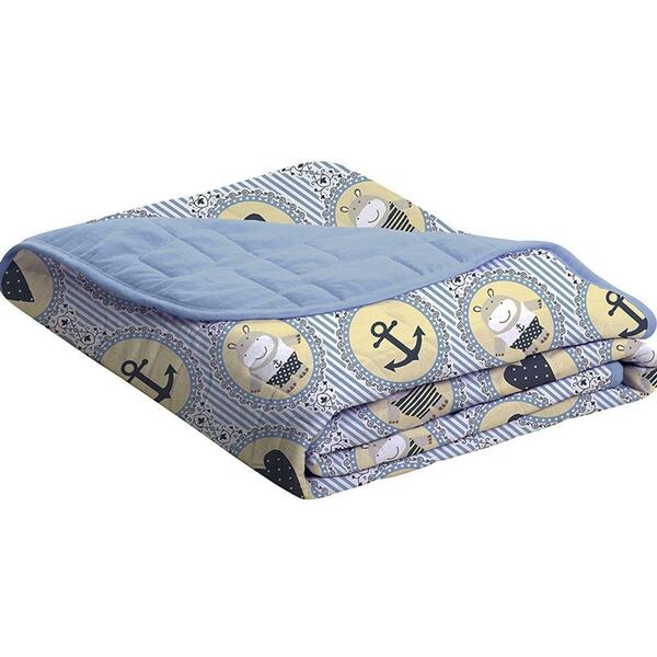 Cobre Leito Tecebem Baby Malha Nino 85cm X 145m Azul