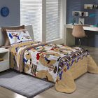 Cobre Leito Tecebem Casal Malha Cowboy Estampado Lyon Avelã