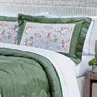 Cobre Leito Verde Estampado Percal 200 Fios 3 Peças King Size
