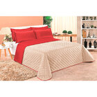 Cobre Leito Vermelho E Cáqui  Casal Padrão Dupla Face 3 Peças