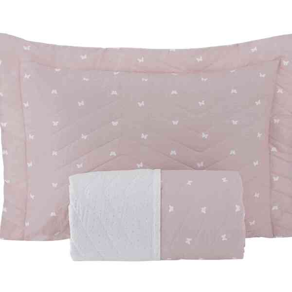 Cobreleito 3 Peças Queen Vida Bela Vintage Borboletas Kacyuma