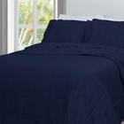 Cobreleito 3pc Casal 300 Fios Satinée Square Marinho Kacyumara