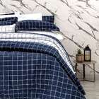 Cobreleito King Vida Bela Vintage 200 Fios 3pc Quadros Blue K