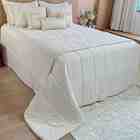 Cobreleito Queen Sara Rústico Linho Creme Toque De Arte