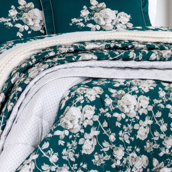 Cobreleito Satinee Kacyumara 300 Fios Juliet - Casal