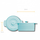 Cocotte Com Tampa Porcelana 22 Cm 2,75 Litros Azul Vintage Ge