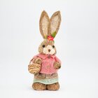 Coelha De Páscoa Decoração Coelhinha Com Cestinho De Palha 49