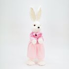 Coelha De Páscoa Decoração Enfeite Coelhinha Vestido Rosa 60cm