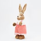 Coelha De Páscoa Decoração Enfeite Em Palha Coelhinha 39cm