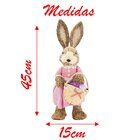 Coelha De Páscoa Decoração Enfeite Em Palha Coelhinha 43cm