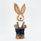 Coelho De Páscoa Coelhinho Decoração Em Palha 39cm