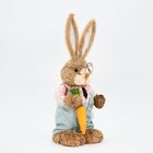 Coelho De Páscoa Decoração Em Palha Coelhinho Com Cenoura 46cm