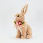 Coelho De Páscoa Decoração Enfeite Coelhinho Bege Sentado 37cm