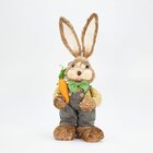 Coelho De Páscoa Decoração Enfeite Em Palha Coelhinho 45cm