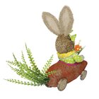 Coelho Fêmea De Palha Páscoa Carro De Cenoura Decoração 33cm