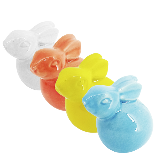 Coelho Páscoa De Cerâmica Decorativo Fosco